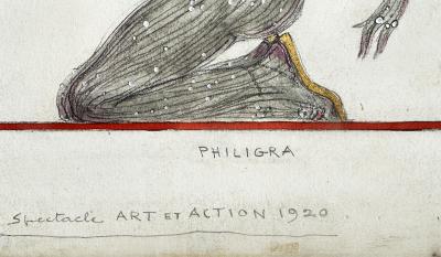 Georges Lepape Art Deco Theatre Costume Design with Greek Mythological