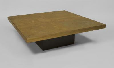 Georges Mathias Belgian Post War Design 1970s Square Brass Coffee Table