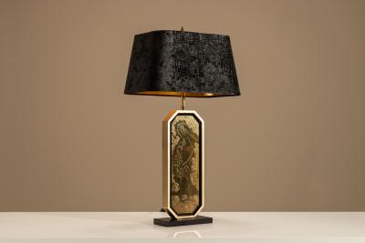 Georges Mathias George Mathias Limited Edition Table Lamps with 23 Carat Gold Gilded Panels
