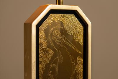 Georges Mathias George Mathias Limited Edition Table Lamps with 23 Carat Gold Gilded Panels