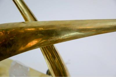 Georges Mathias Important Bronze Rock Crystal Sculpture lamp by Georges Mathias