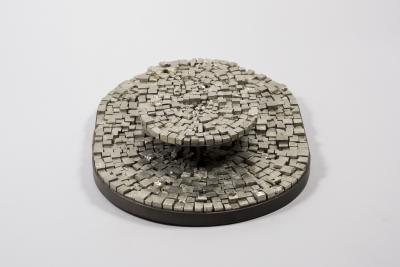 Georges Mathias Pair of 1970s pyrite stones sconces by Georges Mathias