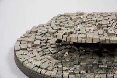 Georges Mathias Pair of 1970s pyrite stones sconces by Georges Mathias