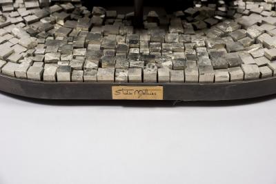 Georges Mathias Pair of 1970s pyrite stones sconces by Georges Mathias