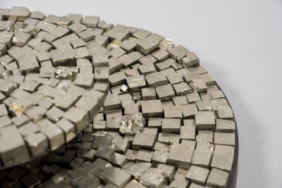 Georges Mathias Pair of 1970s pyrite stones sconces by Georges Mathias