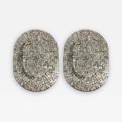 Georges Mathias Pair of 1970s pyrite stones sconces by Georges Mathias