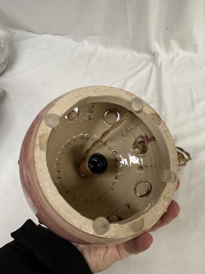 Georges Pelletier 1970s Decorative studio pottery lamp by Georges Pelletier