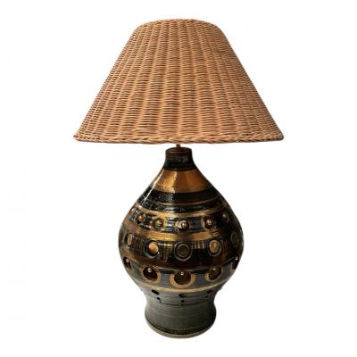 Georges Pelletier 1970s Studio pottery ceramic lamp by Georges Pelletier