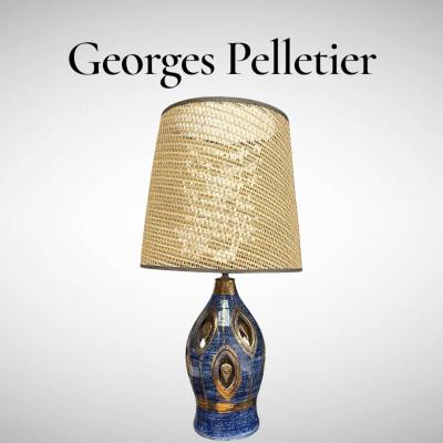 Georges Pelletier 1970s Studio pottery ceramic lamp by Georges Pelletier