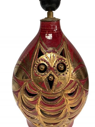 Georges Pelletier 1970s Studio pottery ceramic lamp signed BY Georges Pelletier