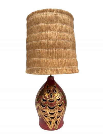 Georges Pelletier 1970s Studio pottery ceramic lamp signed BY Georges Pelletier