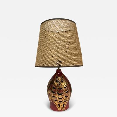 Georges Pelletier 1970s Studio pottery ceramic lamp signed BY Georges Pelletier