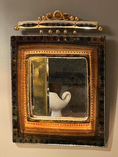Georges Pelletier 20th Century antique ceramic mirror by Georges Pelletier