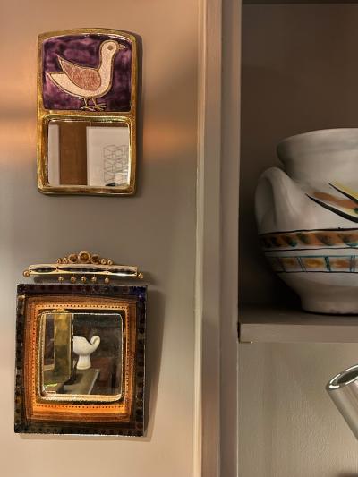 Georges Pelletier 20th Century antique ceramic mirror by Georges Pelletier