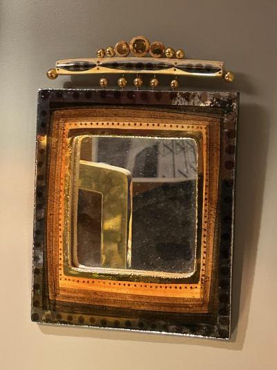 Georges Pelletier 20th Century antique ceramic mirror by Georges Pelletier