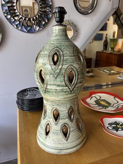 Georges Pelletier Ceramic table lamp by Georges Pelletier France 1970s