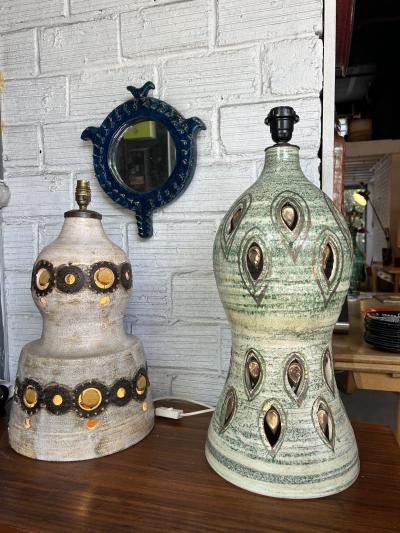 Georges Pelletier Ceramic table lamp by Georges Pelletier France 1970s