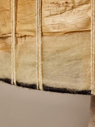Georges Pelletier French Ceramic Table Lamp by Georges Pelletier with Organic Fiber Shade