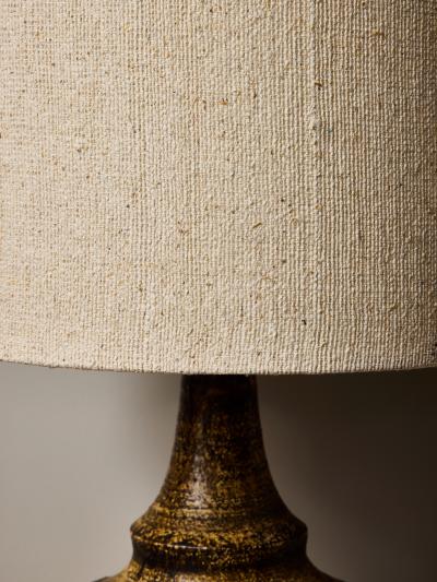 Georges Pelletier Georges Pelletier Ceramic Table Lamp with Ocher and Brown Glaze