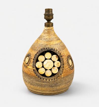 Georges Pelletier Glazed ceramic table lamp by Georges Pelletier Paris France circa 1960