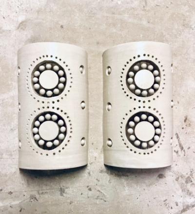 Georges Pelletier Pair of Flowers Sconces by Georges Pelletier