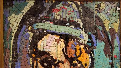 Georges Rouault Profile of A Clown Georges Rouault Interpreted As A Ceramic Mosaic Panel C 1955