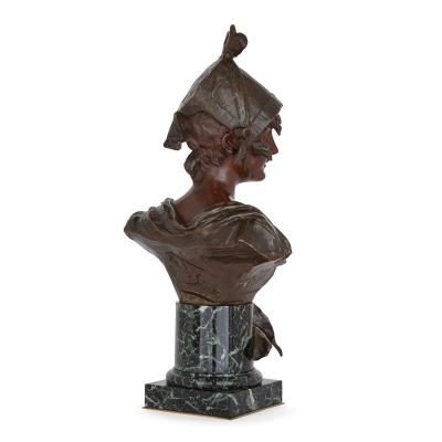 Georges Van Der Straeten Bronze bust on marble plinth by Georges van der Straeten
