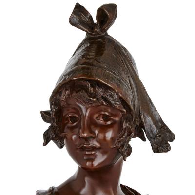 Georges Van Der Straeten Bronze bust on marble plinth by Georges van der Straeten