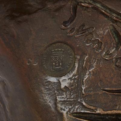 Georges Van Der Straeten Bronze bust on marble plinth by Georges van der Straeten