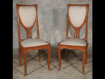 Georges de Feure Georges de Feure pair of side chairs 1900 Expo Model