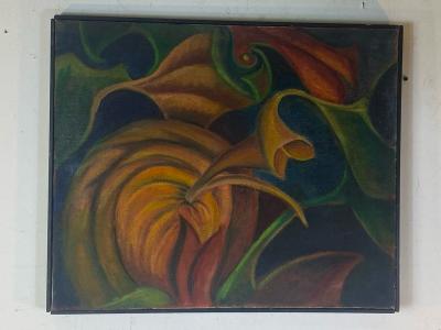 Georgia O Keeffe SURREALIST PUMPKIN PATCH PAINTING