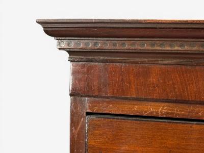 Georgian Bow Front Chest on Chest Mahogany Brass England 19th c 