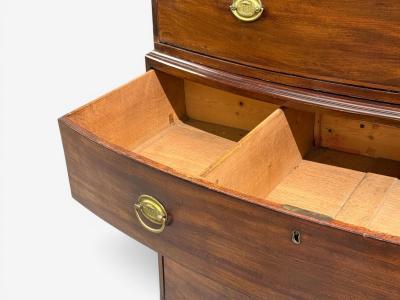 Georgian Bow Front Chest on Chest Mahogany Brass England 19th c 