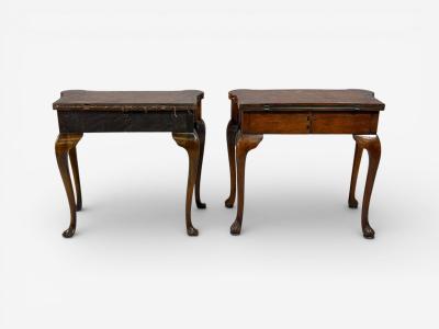 Georgian Card or Game Tables A Pair Tapestry Mahogany 18th Century