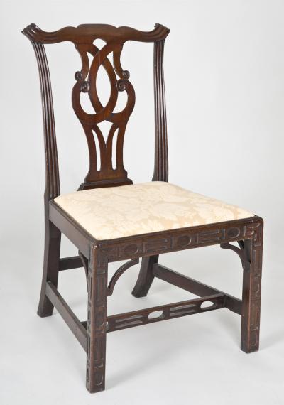 Georgian Chinese Chippendale Side Chair Circa 1760