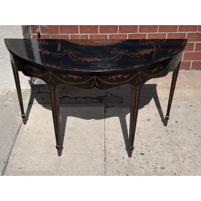 Georgian Chinoiserie Burton Ching Ltd Demilune Console Table