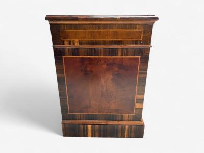 Georgian Circassian Walnut Burlwood Brass Sideboard USA 1980s
