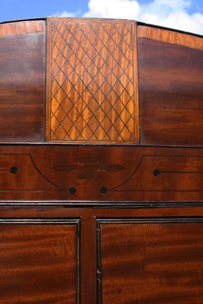 Georgian Domed Pediment Bowfront Chest on Chest