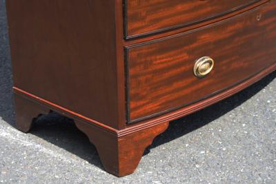 Georgian Domed Pediment Bowfront Chest on Chest