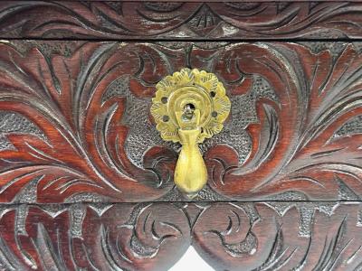 Georgian Irish Card Tables Mahogany Toolled Felt Ireland 1820s