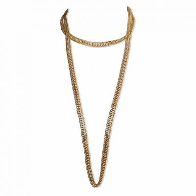 Georgian Long Chain 18K Gold Necklace