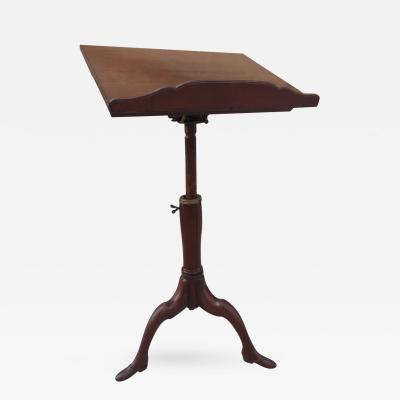 Georgian Mahogany Adjustable Music Stand with Carved Shoe Feet