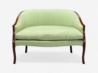 Georgian Mahogany Fabric Settee USA 1990s