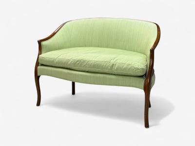 Georgian Mahogany Fabric Settee USA 1990s