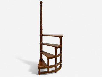 Georgian Mahogany Spiral Library Steps United States 20th c 