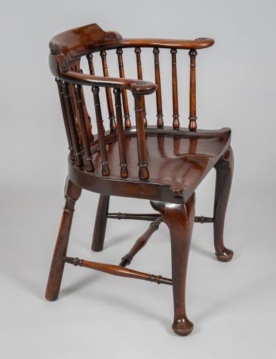 Georgian Mahogany Windsor Captains Armchair
