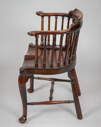 Georgian Mahogany Windsor Captains Armchair