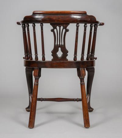 Georgian Mahogany Windsor Captains Armchair