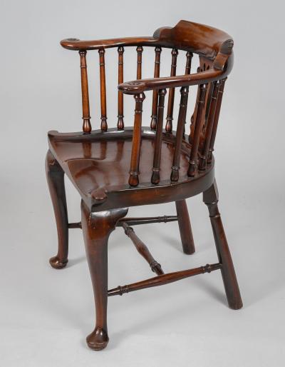 Georgian Mahogany Windsor Captains Armchair