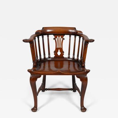 Georgian Mahogany Windsor Captains Armchair